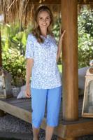 Katoenen pyjama blauw panterprint - thumbnail