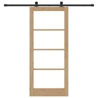 Schuifdeur met Hardware Set 'ORKDAL'van Massief Hout en Glas - thumbnail