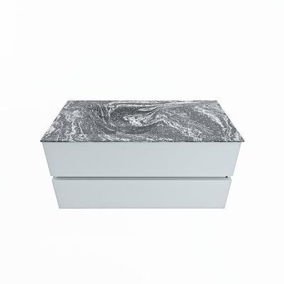 MONDIAZ VICA-DLUX 100cm badmeubel onderkast Clay 2 lades. Inbouw wastafel CLOUD links 1 kraangat, kleur Lava. MONDIAZ VICA-DLUX 100cm badmeubel onderkast Clay 2 lades. Inbouw wastafel CLOUD links 1 kraangat, kleur Lava.