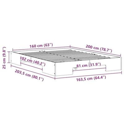 Bedframe met opslag Bruin 160 x 200 cm Massief grenenhout Bedframe met opslag Bruin 160 x 200 cm Massief grenenhout