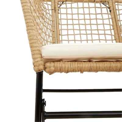 5-delige Tuinset met kussens poly rattan glas bruin