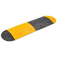 VidaXL Verkeersdrempel 129x32,5x4 rubber geel en zwart - thumbnail