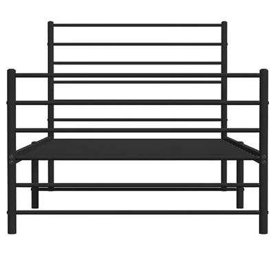 Bedframe met hoofd- en voeteneinde metaal zwart 75x190 cm Bedframe met hoofd- en voeteneinde metaal zwart 75x190 cm