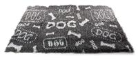 VETBED DOG PRINT GRIJS / WIT 50X75 CM - thumbnail