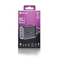 NGS Bud 140 W, ultrasnelle wandlader met 4 poorten, 3 USB-C(PD3.1 & PPS), 1 USB-A (QC 3.0, 30 W), compact en draagbaar voor smartphones, tablets, laptops, vuurvaste GAN-materialen, gelijktijdig - thumbnail