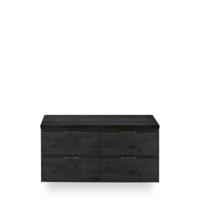 Porto Badmeubelset 120 cm - 4 laden Black Oak - Wastafel Bovenblad Black Oak - thumbnail