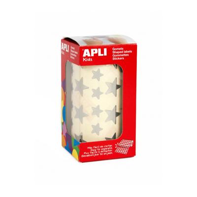 Apli Kids stickers op rol, ster, 2360 stuks, metallic zilver