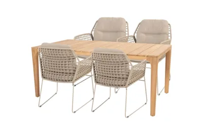Liam tafel 180x100cm met 4 Albano stoelen Liam tafel 180x100cm met 4 Albano stoelen