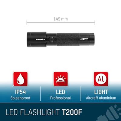 Ansmann Future T200F Zaklamp werkt op batterijen LED Met handlus 200 lm 146 g Ansmann Future T200F Zaklamp werkt op batterijen LED Met handlus 200 lm 146 g