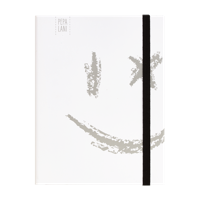 Pepa Lani Notitieboek A5 Black & White Smiley Silver - thumbnail