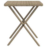 Ligstoelen 2 st met tafel poly rattan beige - thumbnail