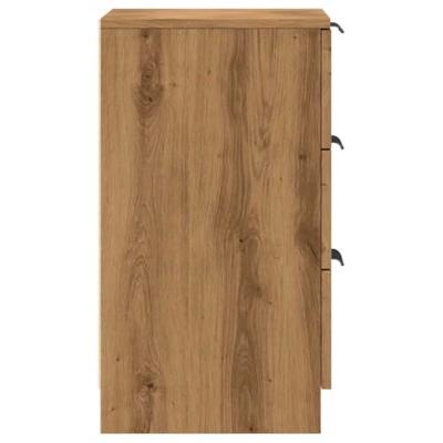 Nachtkastjes 2 st 40x36x65cm bewerkt hout artisanaal eikenkleur