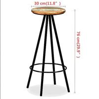 Barkrukken 4 st massief gerecycled hout - thumbnail