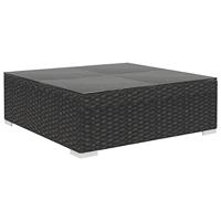 8-delige Loungeset met kussens poly rattan zwart - thumbnail