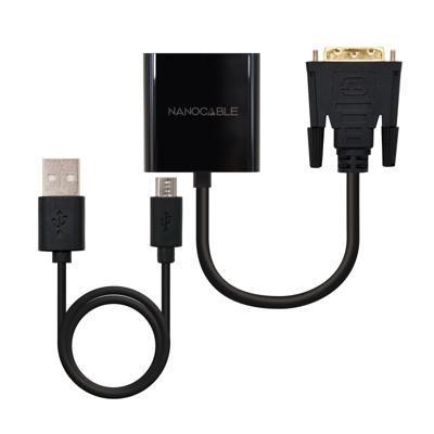 Adapter DVI naar VGA NANOCABLE 10.16.2008-BK Zwart