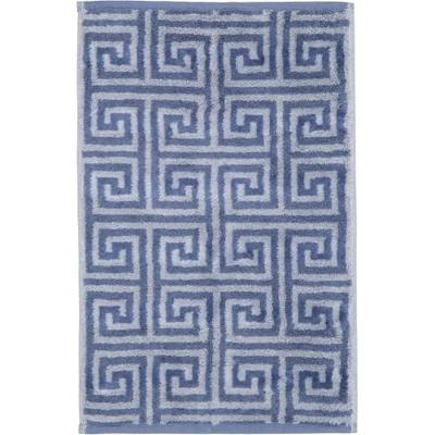 Cawö Cawo Noblesse Elegance Allover print Gastendoekje 30/50 nachtblauw