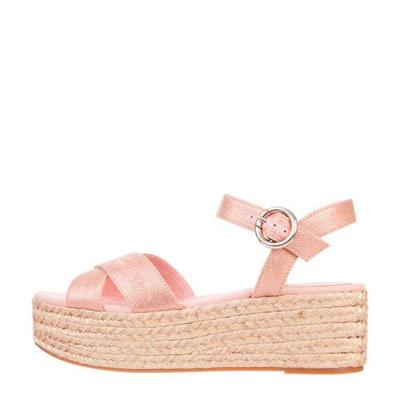 Tommy Hilfiger TH Signature Flatform Sandal leren plateau sandalen roze Tommy Hilfiger TH Signature Flatform Sandal leren plateau sandalen roze