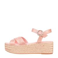 Tommy Hilfiger TH Signature Flatform Sandal leren plateau sandalen roze - thumbnail
