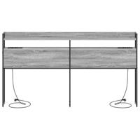 Hoofdbord met plank met opslag Grijs sonoma 180 cm Bewerkt hout - thumbnail