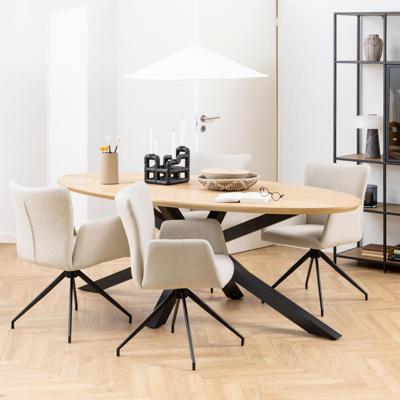 Bendt Ovale Eettafel 'Line' Eiken, 220 x 100cm