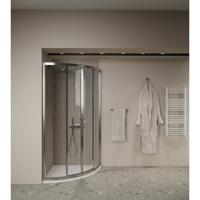 Douchecabine BWS Ola 80x80x190 cm Kwartrond Schuif Chroom - thumbnail