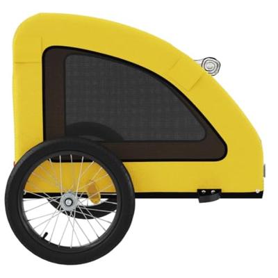 Hondenfietstrailer oxford stof en ijzer geel - thumbnail