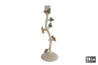 Kandelaar Noemi L crme/groen/geel metaal 8,5x8,5x30cm - thumbnail