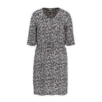 Paprika gebloemde jurk donkerblauw/wit/roze - thumbnail