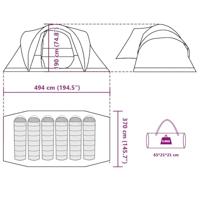 Koepeltent 6-persoons waterdicht camouflage - thumbnail