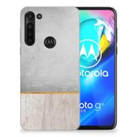 Motorola Moto G8 Power | Bumper Hoesje | Wood Concrete - thumbnail