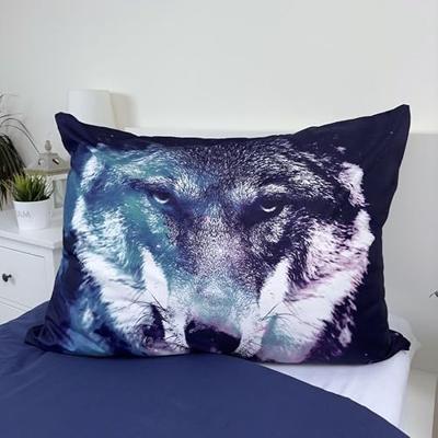 Wolf dekbedovertrek 140 x 200 cm - 70 x 90 cm - polyester Wolf dekbedovertrek 140 x 200 cm - 70 x 90 cm - polyester
