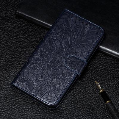 Lace bloem reliëf patroon horizontale Flip lederen case voor iPhone 11 met houder & kaartsleuven & portemonnee & foto frame & Lanyard (donkerblauw) Lace bloem reliëf patroon horizontale Flip lederen case voor iPhone 11 met houder & kaartsleuven & portemonnee & foto frame & Lanyard (donkerblauw)