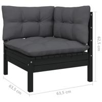 3-delige Loungeset met antracietkleurige kussens grenenhout - thumbnail