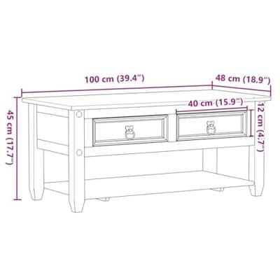 Salontafel met lades Corona 100x48x45 cm massief grenenhout