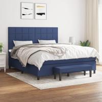 Boxspring met matras stof blauw 180x200 cm - thumbnail