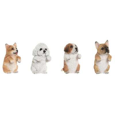 Decoratieve figuren Home ESPRIT Wit Bruin 8 x 8 x 14 cm (4 Stuks) Decoratieve figuren Home ESPRIT Wit Bruin 8 x 8 x 14 cm (4 Stuks)