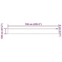 VidaXL Kantgordijn met gordijnen bloemen wit 120 x 750 cm polyester - thumbnail