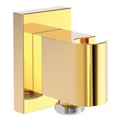 Doucheaansluiting Tres Block System | Met handdouchehouder | Messing | Rond | 24k Goud glans