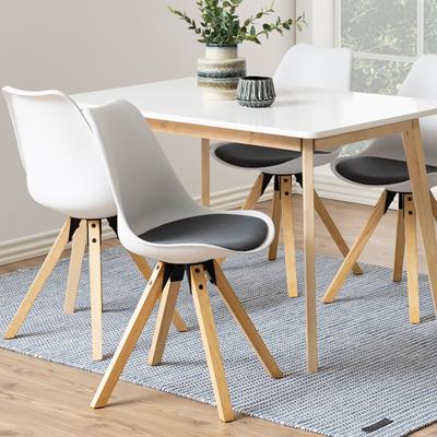 Bendt Eetkamerstoel 'Lærke', kleur Wit / Donkergrijs Bendt Eetkamerstoel 'Lærke', kleur Wit / Donkergrijs