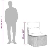 2-delige Loungeset met kussens poly rattan acacia grijs - thumbnail