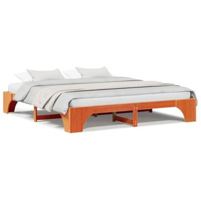 Gewaxte Bruin Bedbodem 200x200 cm Massief Grenen Hout