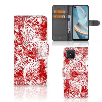 Telefoonhoesje met Naam OPPO Reno4 Z Angel Skull Rood Telefoonhoesje met Naam OPPO Reno4 Z Angel Skull Rood