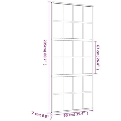 Schuifdeur 90x205 cm helder ESG-glas en aluminium goudkleurig Schuifdeur 90x205 cm helder ESG-glas en aluminium goudkleurig