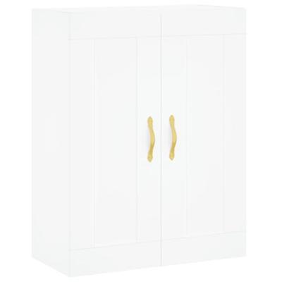 Hoge kast 69,5x34x180 cm bewerkt hout wit