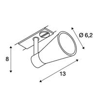 SLV 144204 230V-railsysteem lamp GU10 Zilver-grijs - thumbnail