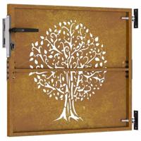 Poort 85x100 cm boomontwerp cortenstaal - thumbnail