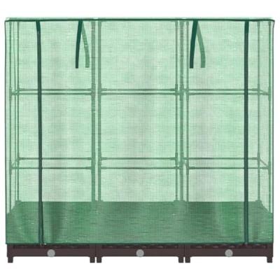 Plantenbak verhoogd met kashoes 120x40x123 cm rattanlook