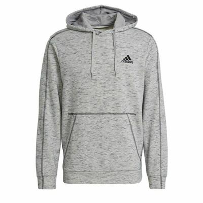 Herenhoodie Adidas Essentials Mélange Embroidered Lichtgrijs - Maat: M