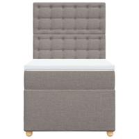 Boxspring met matras stof taupe 120x200 cm - thumbnail