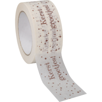 Dozensluittape | Kerstgroetjes | Papier | 50mm | 50m | wit/goud | 36 rol - thumbnail